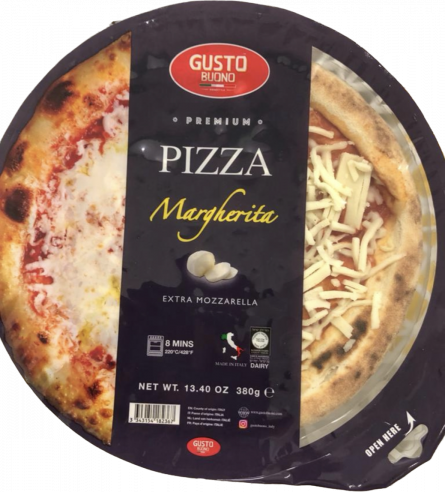 PIZZA PREMIUM MARGHERITA EXTRA MOZARELLA 380gr